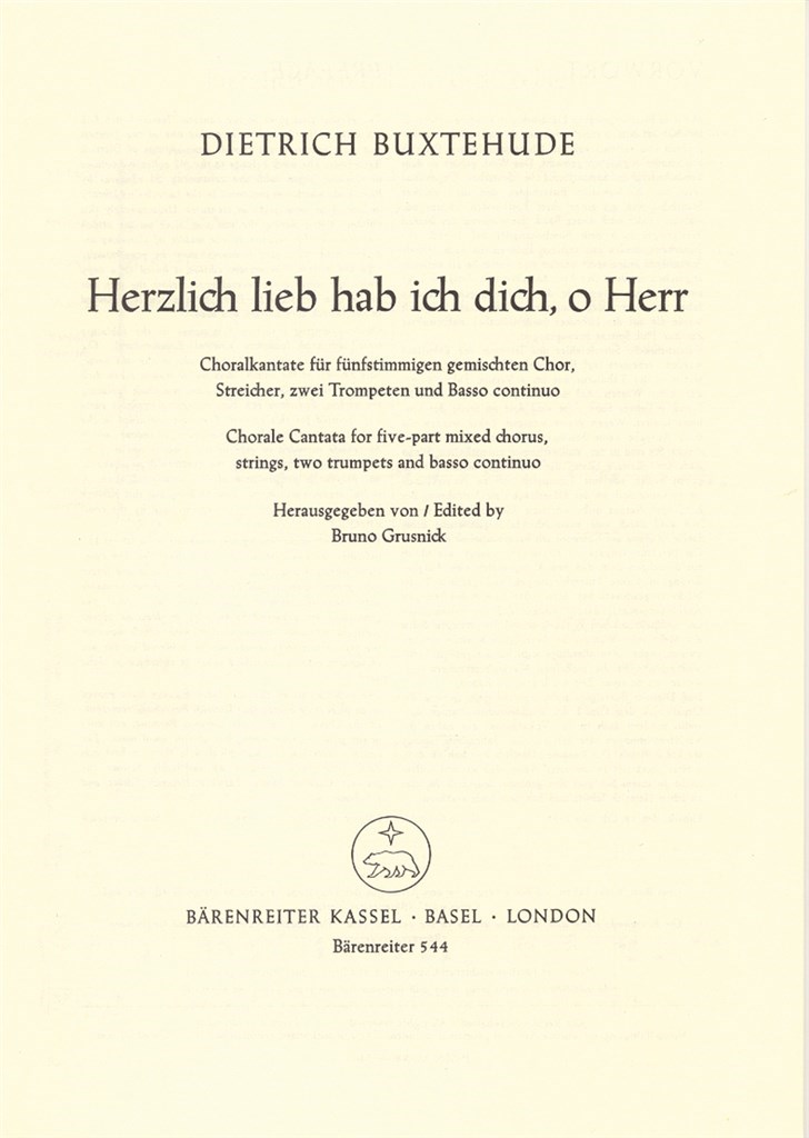 Herzlich lieb hab ich dich o Herr BuxWV41 (PA)